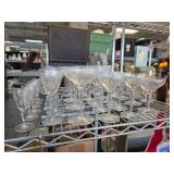 Etched Glass Stemware with Leaf Pattern Design