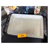 Rectangular Enamel and Cast Iron Baking Tray with