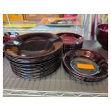 Ruby Red Glass Dinner Plates and Bowls