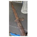 Rustic Bayonet with Wooden Grip and Metal Blade