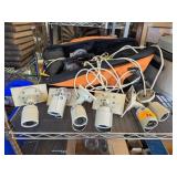 6 Security Cameras With Mounts and Accessories in