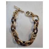 Michael Kors Gold-Tone and Tortoise Acrylic Link B