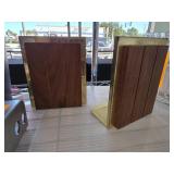 MCM Park Sherman Walnut Brass Bookends