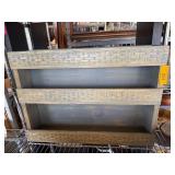 Wooden Wall-Mounted Shelf With Woven Textured Deta