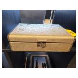 Gold-Tone Jewelry Box with Floral and Bird Design