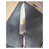 Chefs Knife with Wooden Handle and Brass Rivets
