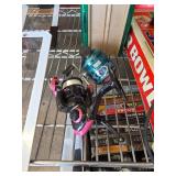 Two Fishing Reels With Green Plastic Case (No Tack