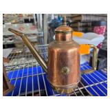 Copper and Brass Oil Can with Embossed Makers M