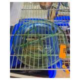 Green Glass Divided Serving Plate with Six Compart