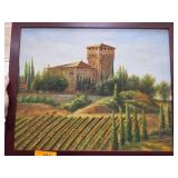 2pc Original Oil Paintings of Tuscan Landscape wit