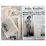 Vintage Wrestling News Clippings Featuring Mildred