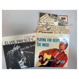 Elvis Presley Vinyl Records and Newspaper Clipping