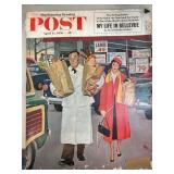 Three 1950s Saturday Evening Post Magazines Featur