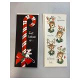 Vintage Unused Christmas Cards Featuring Candy Can