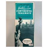 Mid-20th Century Continental Trailways Brochure fo