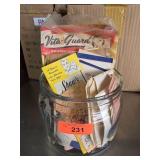 Glass Jar Filled with Assorted Vintage Paper Ephem