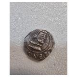 Spanish Colonial Silver Cob Coin with Shield and P