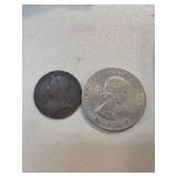 Two British Coins Featuring Queen Victoria and Que