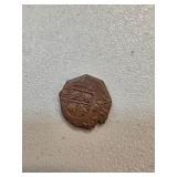 Spanish Coin with Crest and Portrait