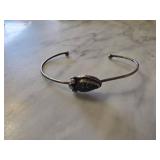 Sterling Silver Cuff Bracelet with Teardrop Gemsto