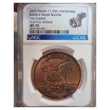2019 Apollo 11 50th Anniversary 1oz Copper Medal R