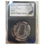 2019-D Apollo 11 50th Anniversary Half Dollar, MS7