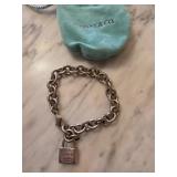 Tiffany & Co. Sterling Silver Lock Charm Bracelet