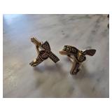 Gold-Tone Revolver Cufflinks with Engraved Design