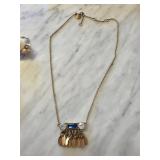 J.Crew Gold-Tone Necklace with Blue and Clear Ston