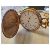 Gold-Tone Elgin Pocket Watch with Engraved Case an