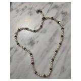 Sterling Silver Faux Pearl Beaded Necklace