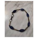 Lapis Lazuli and Brass Link Bracelet