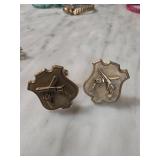 Gold-Tone Shield-Shaped Cufflinks with Revolver Mo