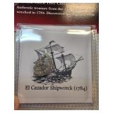 El Cazador Shipwreck Silver Coin from 1784 with Ce