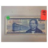 El Banco De Mexico 50 Pesos Note, Series F, Circul