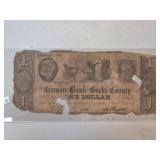1841 Farmers Bank Bucks County One Dollar Note, Br