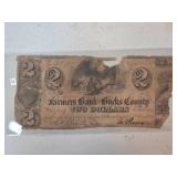 1841 Farmers Bank of Bucks County Two Dollar Note