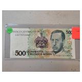 Brazilian 500 Cruzados Novos Banknote Issued by Ba