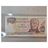 Argentine 1000 Pesos Banknote, Republica Argentina
