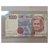 Italian 1000 Lire Banknote Featuring Maria Montess
