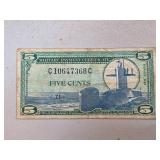 Series 701 Military Payment Certificate, 5 Cents