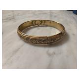 Whiting & Davis Gold-Tone Hinged Bangle Bracelet