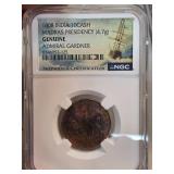 1808 India 10 Cash Coin, Madras Presidency, Shipwr