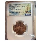 1808 India 10 Cash Coin Madras Presidency With Shi