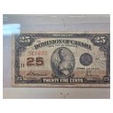 1923 Dominion of Canada 25-Cent Fractional Banknot