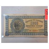 Greek 1000 Drachmai Banknote, 1940s Edition