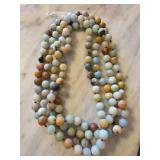 Polished Natural Stone Beaded Necklace
