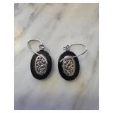 Sterling Silver Oval Earrings with Celtic Design