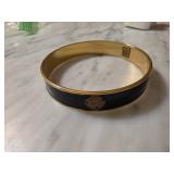 Wimberly Gold-Tone Bangle Bracelet with Black Enam