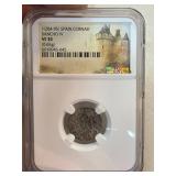 1284-1295 Spain Cornado Coin, Sancho IV, NGC Grade